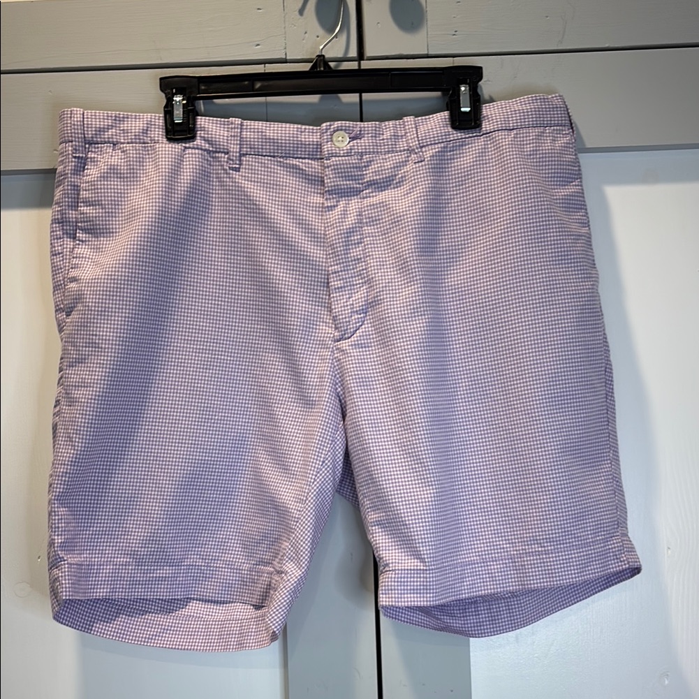 Polo Ralph Lauren Purple White Check Slim Fit Casual Golf Shorts Size 38